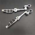 Xkh Group Motorcycle Chrome Long Angled Adjustable Peg Mounting Kit Flat End Footrest Foot Pegs For V-star Roadstar Suzuki