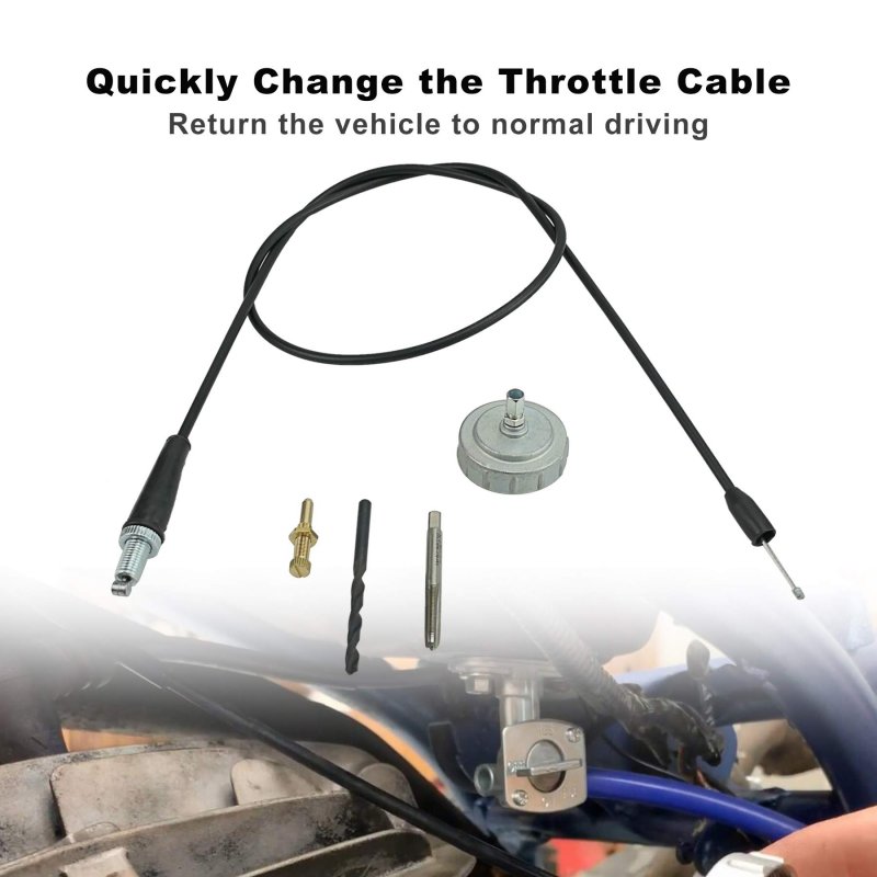 Throttle Cable Kit Fits For Yamaha Blaster 200 1988-2006 Removal Eliminator Including Cap Idle Screw Replace 2xj-26311-01-00