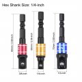 Uxcell 3 Pcs 1 4 8 2 Driver Extension Impact Grade Socket Adapter Set Hex Shank Bit For Power Drills Black