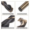 Uxcell 12pcs Jobber Drill Bits 5mm Black Nitride Gold Titanium Coated 4341 High Speed Steel Hss 135 Degree Split Point Twist