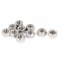M8 304 Stainless Steel Self-locking Metal Insert Hex Lock Nuts 10pcs 