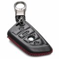 Vitodeco Leather Smar Key Fob Case For Bmw 2 3 5 6 7 M Series X1 X3 X4 X5 X6 X7 2014-2022 4-button Black Red 