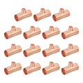 15pcs 12 7mm X 6mm Copper Reducing Tee Pressure Pipe Fitting Connectors For Plumbing Supply Refrigeration 