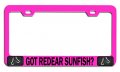 Sunfish Fishing Pink Metal License Plate Frame Tag Holder Heavy Duty Stainless Steel Universal Fit For Us And Canada Vehicles 