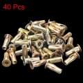 Uxcell Multi-grip Rivet-nut M5 Pre-bulbed Shank Carbon Steel Color-zinc-plated Flat Head Threaded Insert Nut 40pcs