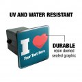 Personalized Custom I Love Heart Name Here Tow Trailer Hitch Cover Plug Insert