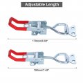 Uxcell 6pcs Toggle Latch Clamp 7 Inch Iron Adjustable 661lbs Holding Capacity Pull For Box Case Gate Cabinet