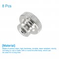 Uxcell Knurled Thumb Nuts 8pcs M6 Carbon Steel Nut High Head Through Hole For 3d Printer Part Silver