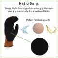 Ogre-flex 13 Gauge Work Gloves Hi Vis Orange Polyester Shell With Tpr Protectors And Nitrile Palm Coating Reinforced Thumb