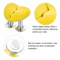 Uxcell 2pcs Toilet Tank Button Pusher Love Heart Shaped Flushing Replacement Part For Women Long Nail Yellow