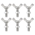 6pcs M6-1x20mm Wing Butterfly Screw Bolts With Nuts 304 Stainless Steel Bolt Thumb Hands Screw 