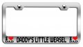 Daddya S Little Weasel Dad Chrome Metal License Plate Frame Tag Holder D34 
