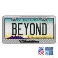 Ipick Image For Cadillac Script In 3d On Silver Real 3k Carbon Fiber Finish Abs Plastic License Plate Frame