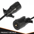 X Autohaux 5ft 7 Way Round To Pin Flat Trailer Wire Coiled Wiring Connector Adapter Plug For Truck Rv Full Length 5 Foot 60