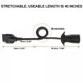 X Autohaux 5ft 7 Way Round To Pin Flat Trailer Wire Coiled Wiring Connector Adapter Plug For Truck Rv Full Length 5 Foot 60