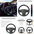 Stuoarte Galaxy Wolf Car Seat Covers Full Set Accessories For Women Men Front Rear Steering Wheel Belt Cover Automotive Suv