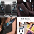 Stuoarte Galaxy Wolf Car Seat Covers Full Set Accessories For Women Men Front Rear Steering Wheel Belt Cover Automotive Suv