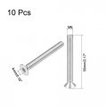 Uxcell M6x55mm Flat Head Machine Screws Inner Hex Screw 304 Stainless Steel Fasteners Bolts 10pcs