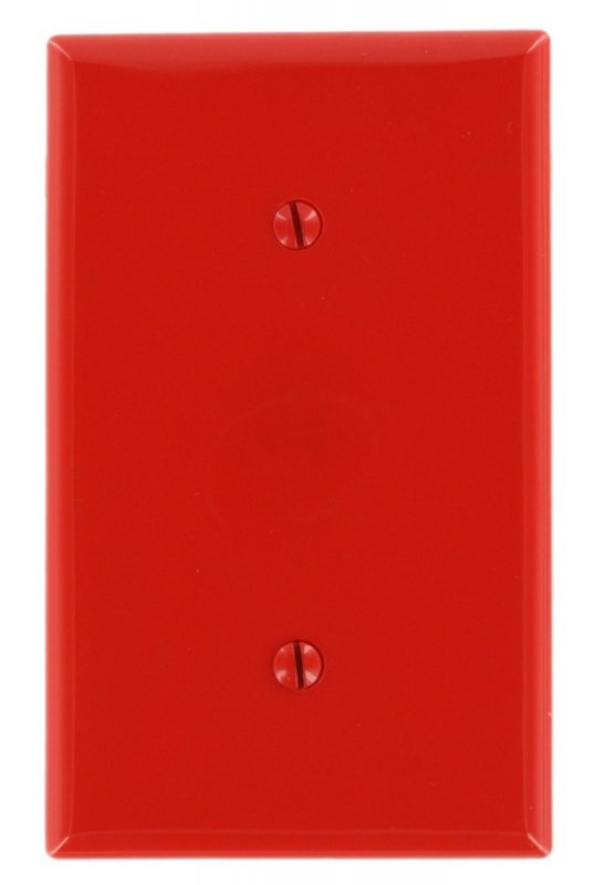 Leviton 80719-r Single Gang Wallplate Blank Red