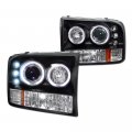 Tlaps 7422446385313 For 1999-2004 Ford F250 F350 F450 F550 Superduty 2000-2004 Excursion Black Housing Halo Projector 