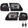 Headlights Assembly For 1997-2002 Ford Expedition Headlamp Driver And Passenger Side Fo2502182 Fo2503182 Fo2520170 Fo2521170 