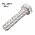 Uxcell M8x35mm Hex Bolts 304 Stainless Steel Hexagon Screw Bolt 10pcs