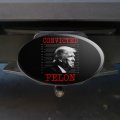 Convicted Felon Trump Oval Tow Hitch Cover Trailer Plug Insert 2