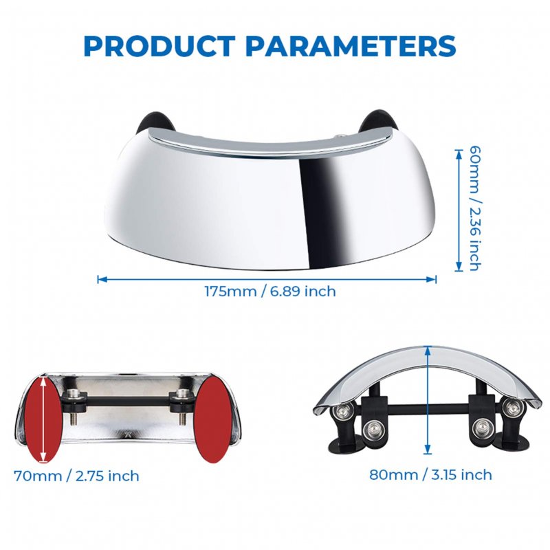 Akozon 180-degree Safety Mirrors For Motorcycle Rear Blind Spots Designed To Mount On Windshield F750gs F850gs R1200gs R1250gs