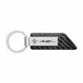 Ipick Image Compatible With Ford Mustang Script Carbon Fiber Texture Black Pu Leather Strap Key Chain