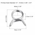 Uxcell Double Wire Spring Hose Clamp 20pcs 304 Stainless Steel 9mm Inner Dia Fit 9 7mm-10 5mm Od Fuel Line Silicone Tube Clips