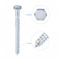 Uxcell Hex Lag Screws M6 X 80mm Carbon Steel Zinc Plated Half Thread Self-tapping Bolts For Wood Screw 25pcs