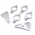 Httmt Chrome 39mm Turn Signal Clamps Headlight Mount Bracket Fork Ear Chopper Cafe Racer Black For Universal Cbr Kawasak Suzuk