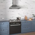 Livelynine Peel And Stick Backsplash White Marble Tile 24x12 4pcs For Kitchen Bathroom Walls Removable Back Splash On Tile 