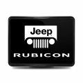 Ipick Image Compatible With Jeep Rubicon Uv Graphic Black Metal Face-plate On Abs Plastic 2 Inch Tow Hitch Cover