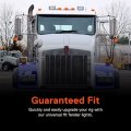 True Mods 2pc 4 In Round Amber Red Pedestal Fender Light Set For Semi Trucks Dot Compliant Sae Stip Single Stud Mount Kenworth