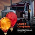 True Mods 2pc 4 In Round Amber Red Pedestal Fender Light Set For Semi Trucks Dot Compliant Sae Stip Single Stud Mount Kenworth
