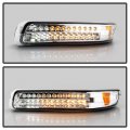 Acanii For 2000-2006 Chevy Suburban Tahoe 99-02 Silverado Chrome Housing Led Parking Turn Singal Lamps Bumper Lights