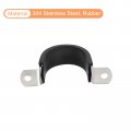 Uxcell 12pcs 38mm 1-1 2 Cable Clamp Rubber Pipe Strap Cushioned 304 Stainless Steel Hose U Shape Metal Tube Holder For Wire