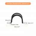 Uxcell 12pcs 38mm 1-1 2 Cable Clamp Rubber Pipe Strap Cushioned 304 Stainless Steel Hose U Shape Metal Tube Holder For Wire