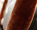 Plush Stretch-on Vehicle Steering Wheel Cover Classic Car Protector Brown