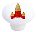 Set Of 2 Red Yellow Rocket Ceramic Cabinet Drawer Ksnob 