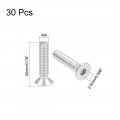 Uxcell M4x20mm Flat Head Machine Screws Inner Hex Screw 304 Stainless Steel Fasteners Bolts 30pcs