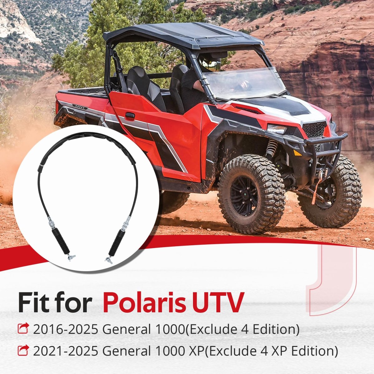 Gear Shift Cable For Polaris General 1000 And Xp 2016 To 2025 Part Number