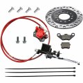 Mini Atv Hydraulic Disc Brake Kit For 50cc 110cc 125cc Kids Quad Dune Buggy Red Rear System With Master Cylinder Caliper Pads