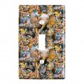 African Animals Zebra Giraffe Elephant Pattern Plastic Wall Decor Toggle Light Switch Plate Cover 