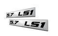 2x Pair Set 5 7 Ls1 Black On Silver Highly Polished Real Aluminum Emblems Of 2