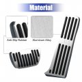 X Autohaux 3pcs Silver Tone Aluminum Car Brake Gas Accelerator Rest Foot Pedal Kit Non Slip Cover Pads For Toyota Camry