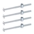 4pcs Bed Frame Bolts M6 X 100mm Hex Socket Head Screws Barrel Nuts Bunk Furniture With Rice-shaped Nut For Chairs Cots Silver 