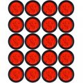 Astra Depot 20pcs 4 Round Red Led Tail Lights 24 Turn Stop Brake Marker Truck Trailer Rv Sealed Lamps Assembly W Rubber Bezels