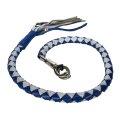 Dream Apparel Motorcycle Blue And Silver Hand-braided Leather Get Back Whips 2 Thick 42 Length 